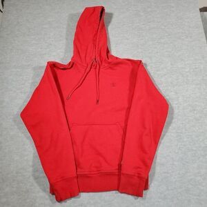 Champion Hoodie Mens Small Red Fleece Lined Athletic Wear Drawstring Pullover